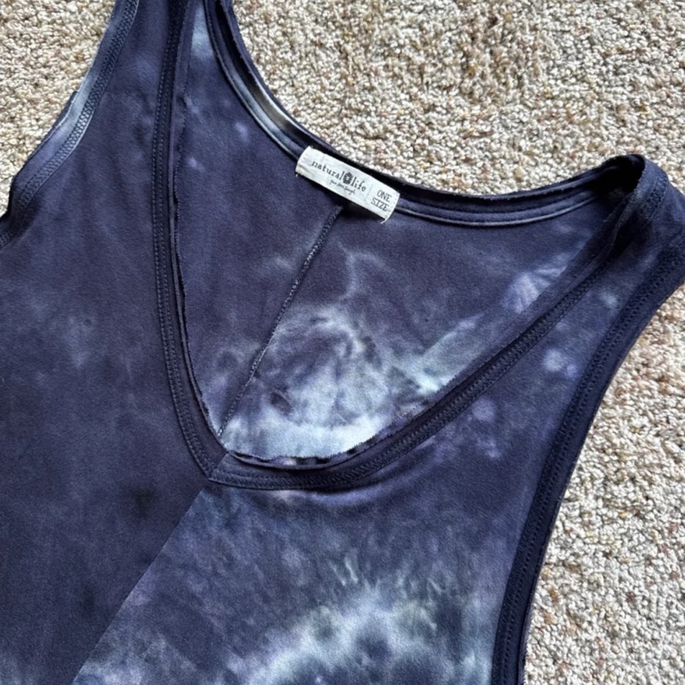 Natural Life Knit V-Neck Jumpsuit in Midnight Navy Tie-Dye 
One Size (fits all) - Picture 10 of 12